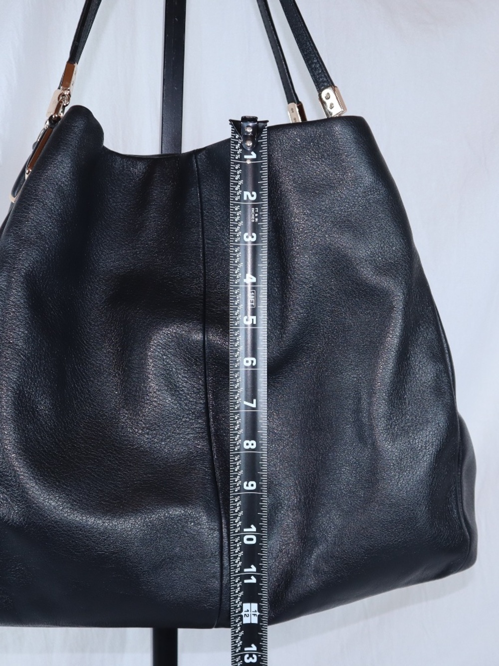 Coach Madison Phoebe Black Pebbled Leather 3 Compartment Should Bag - Picture 13 of 16